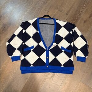 Blue Diamond Oversized Cardigan size XL
